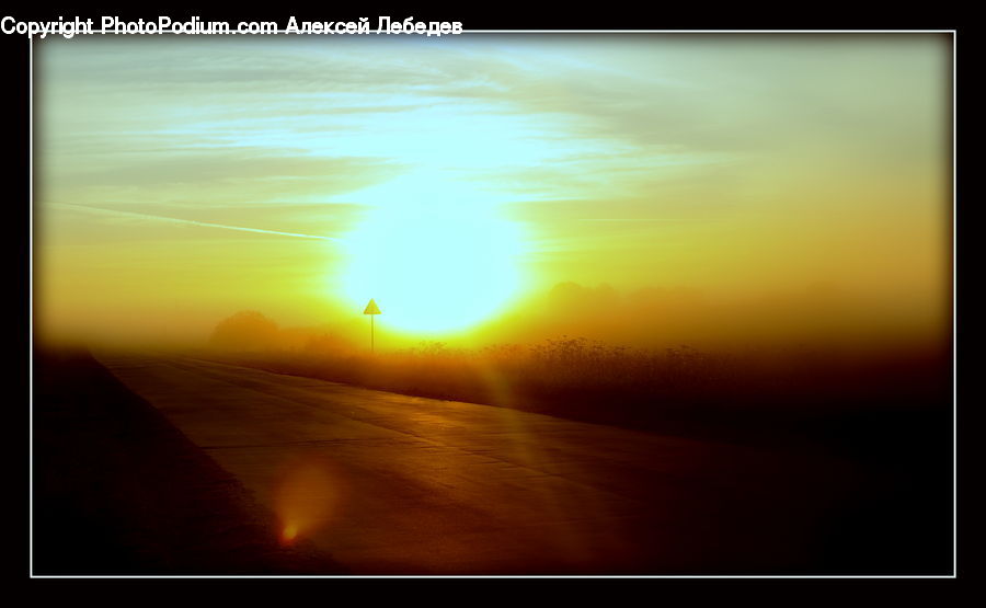 Dusk, Outdoors, Sky, Sunlight, Sunrise, Sunset, Flare