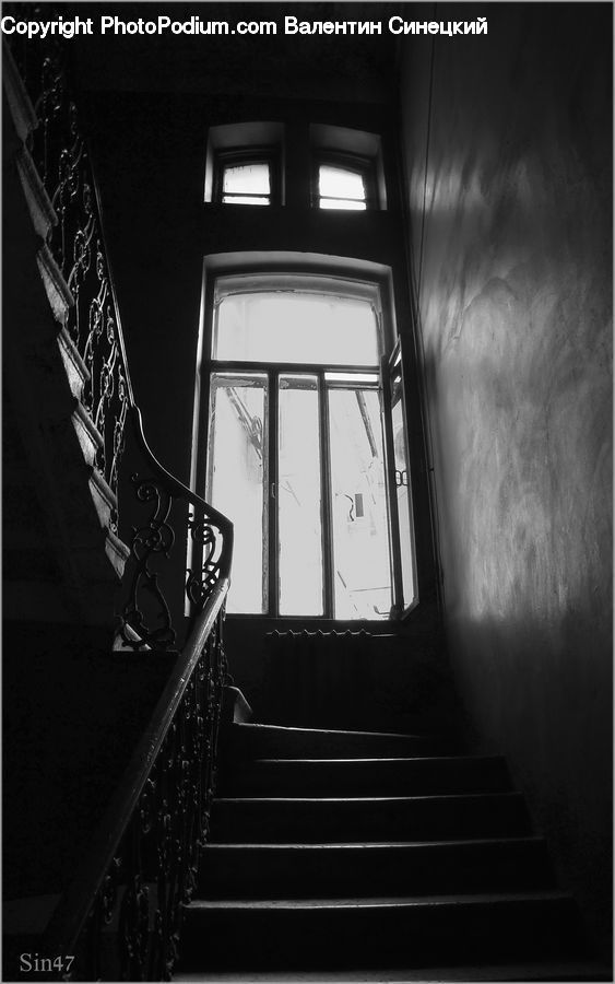 Banister, Handrail, Staircase, Lighting