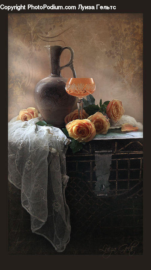 Glass, Basket, Bread, Bun, Food, Goblet