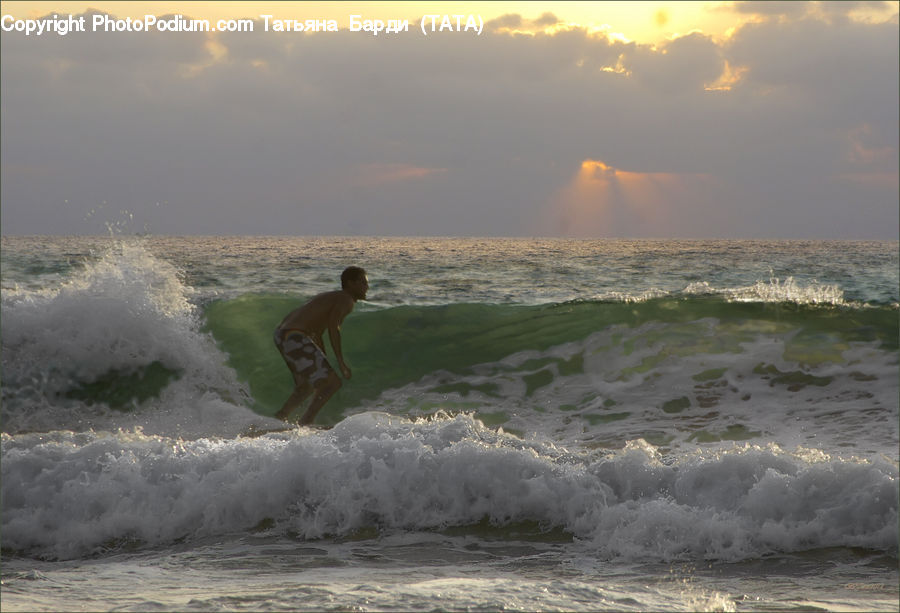 Outdoors, Sea, Sea Waves, Water, Sport, Surfing, Beach