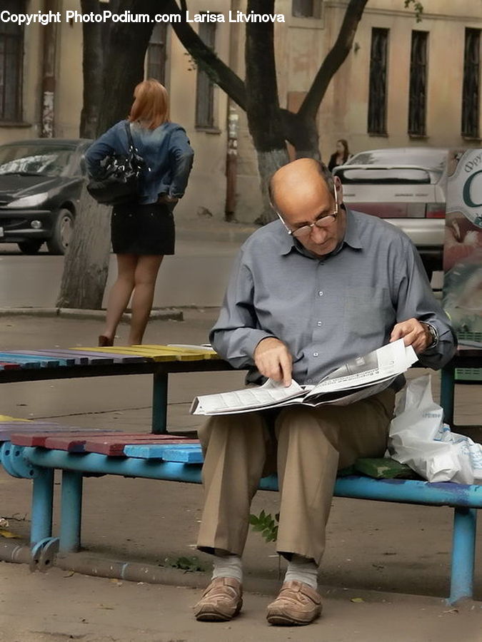 People, Person, Human, Automobile, Car, Vehicle, Bench