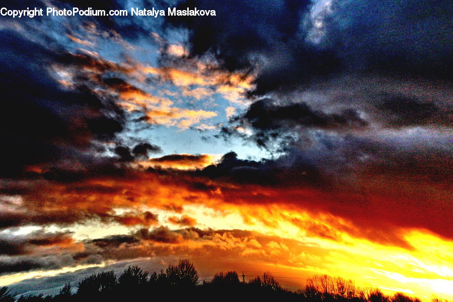Dawn, Dusk, Red Sky, Sky, Sunrise, Sunset, Azure Sky