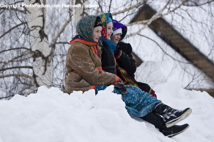 People, Person, Human, Sled, Female, Portrait