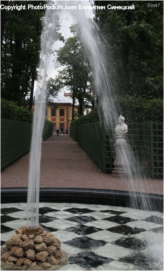 Fountain, Water, Art, Sculpture, Statue, Pool, Outdoors