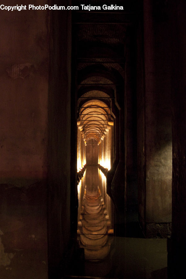 People, Person, Human, Crypt, Column, Pillar, Light