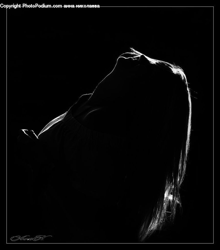 Silhouette, Person, Portrait, Accessories