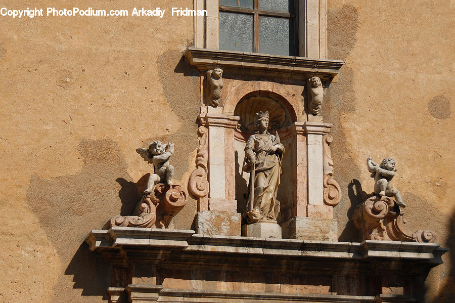 Balcony, Art, Sculpture, Statue, Architecture, Bell Tower, Clock Tower