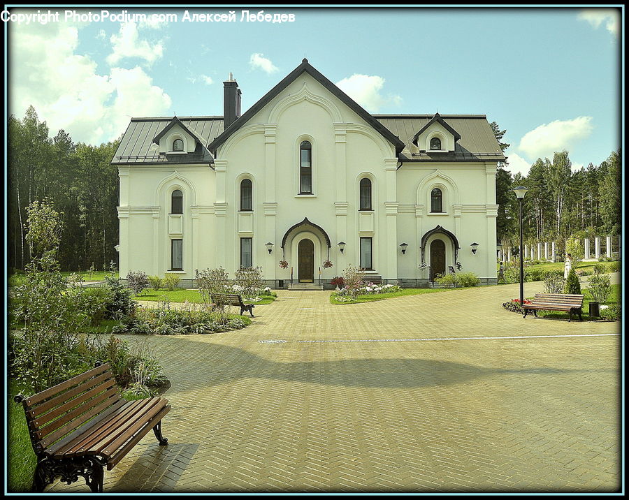 Bench, Building, Housing, Villa, Park Bench, House, Architecture