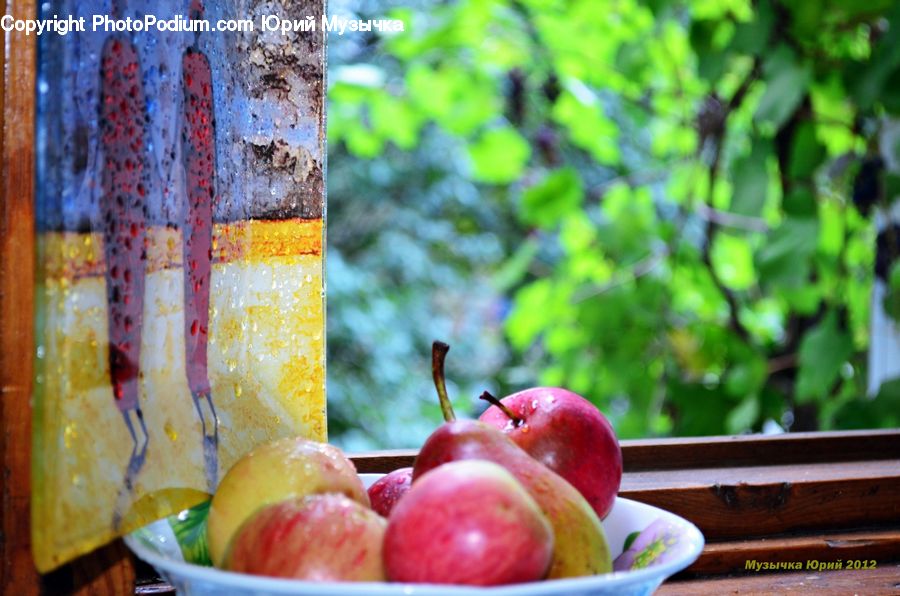 Apple, Fruit, Bowl, Cherry, Grapes, Plant