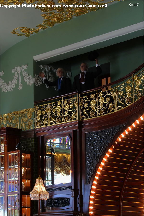 People, Person, Human, Banister, Handrail, Staircase, Cafe