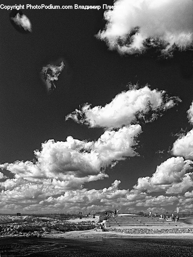 Cloud, Cumulus, Sky, Outdoors, Sea, Sea Waves, Water