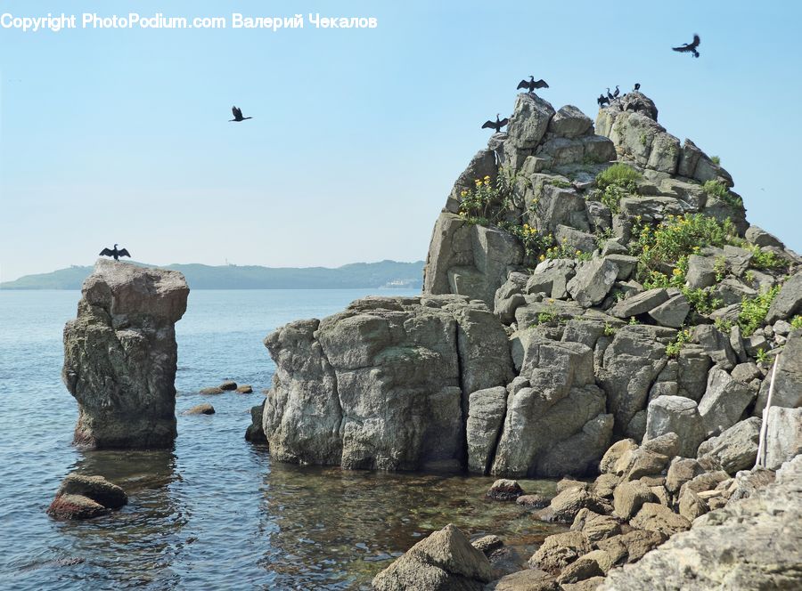 Cliff, Outdoors, Rock, Rubble, Coast, Sea, Water