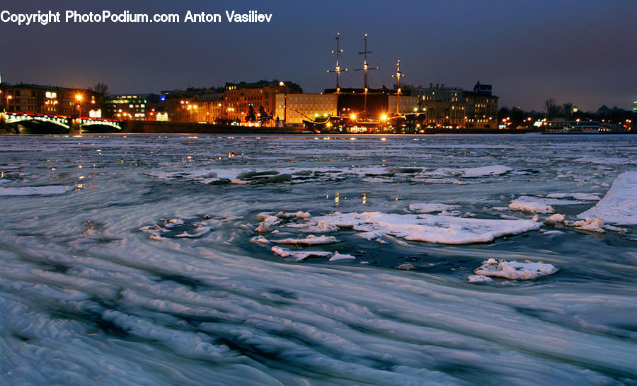Arctic, Snow, Winter, City, Downtown, Harbor, Port