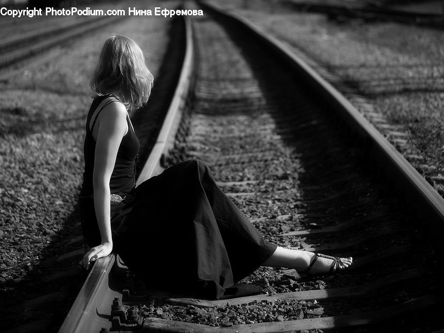 People, Person, Human, Rail, Train Track, Blonde, Female