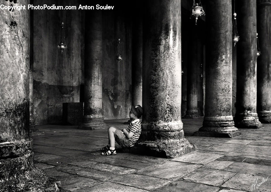 Column, Pillar, Alley, Alleyway, Road, Street, Town
