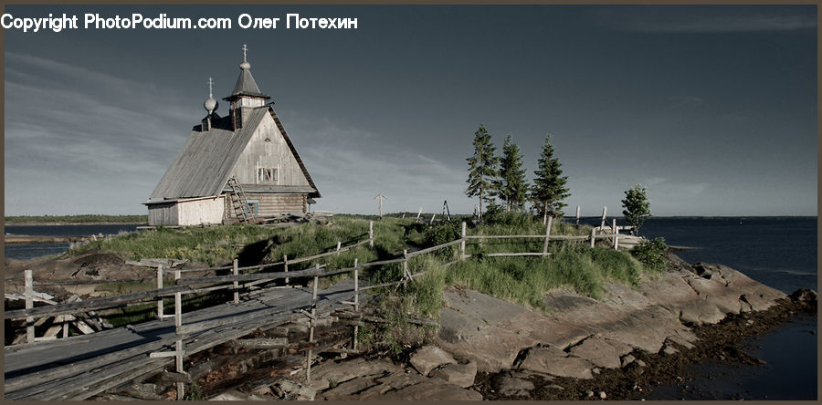 Coast, Outdoors, Sea, Water, Architecture, Church, Worship