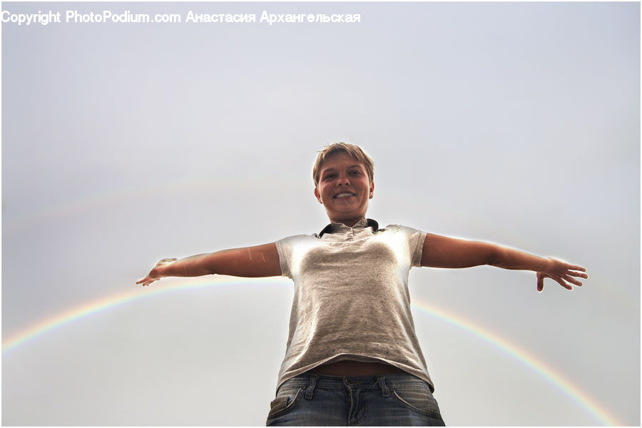 Outdoors, Rainbow, Sky, People, Person, Human, Fountain