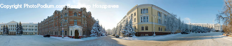 Ice, Outdoors, Snow, Architecture, Downtown, Plaza, Town Square