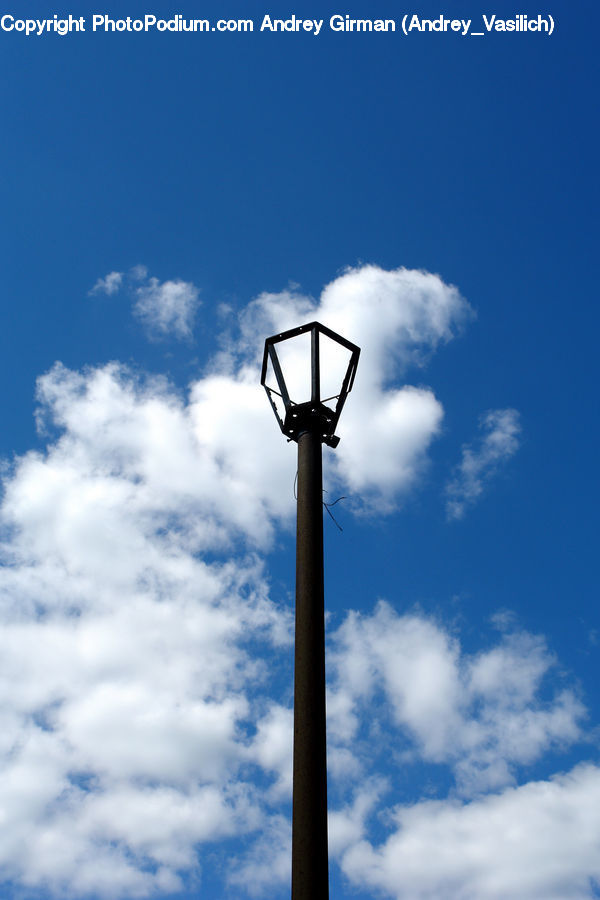 Lamp Post, Pole, Building, Housing