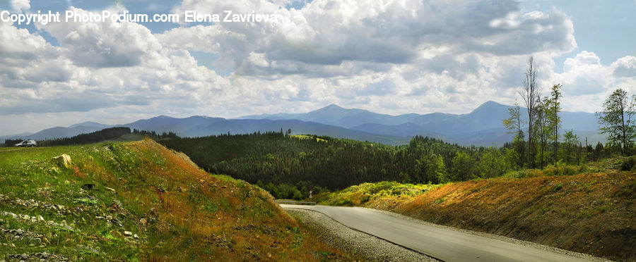 Dirt Road, Gravel, Road, Cloud, Cumulus, Sky, Landscape