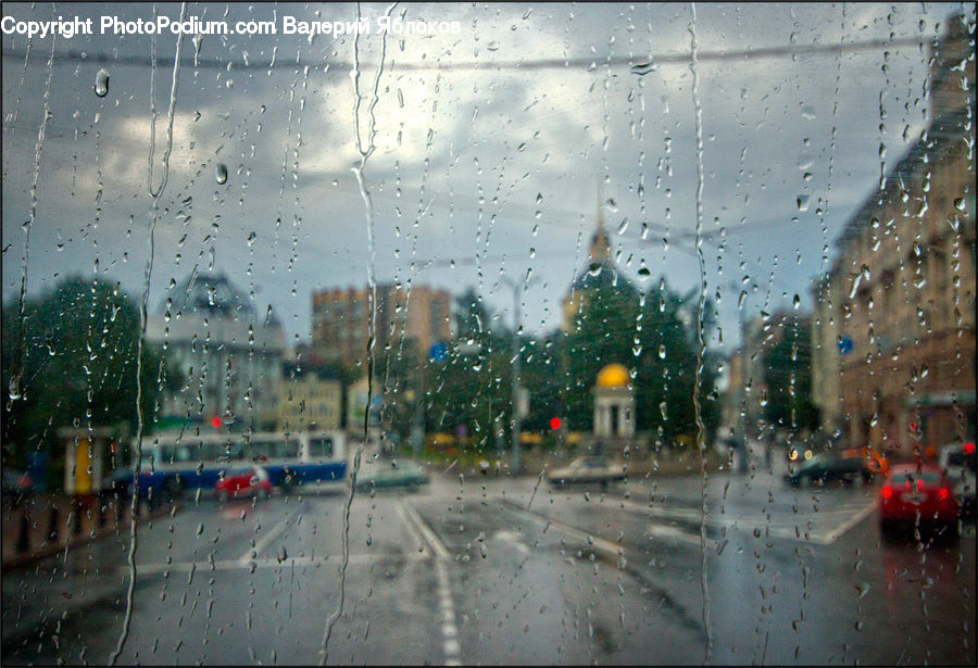 Intersection, Road, Asphalt, Tarmac, Water, City, Downtown