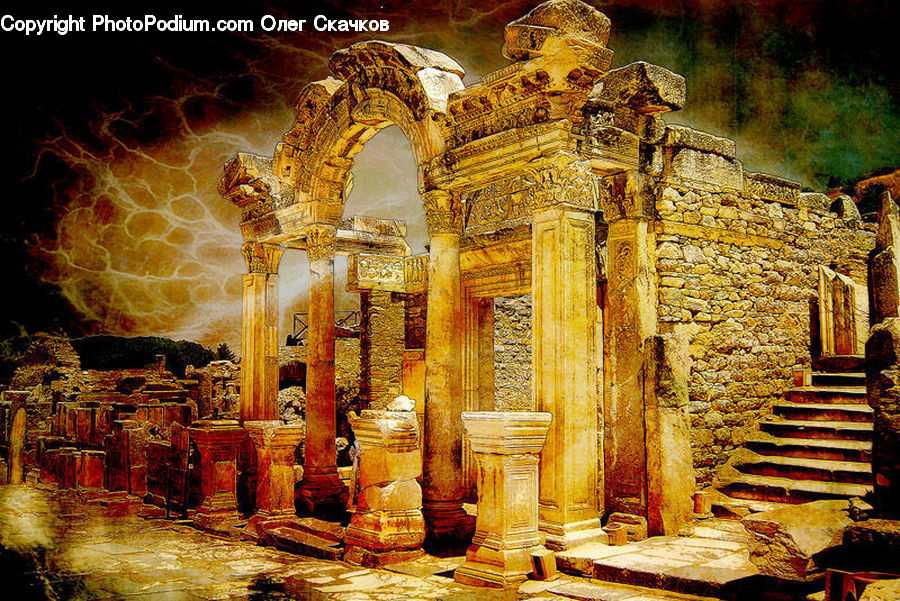 Buddha, Person, Shrine, Temple, Brick, Ancient Egypt, Column