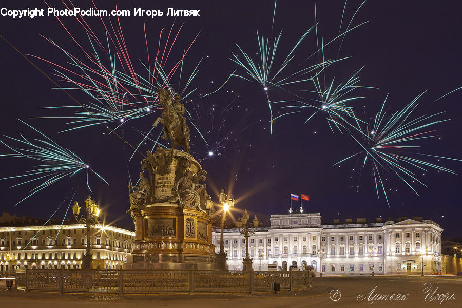 Parliament, Fireworks, Night, Outdoors, Fountain, Water, Lighting