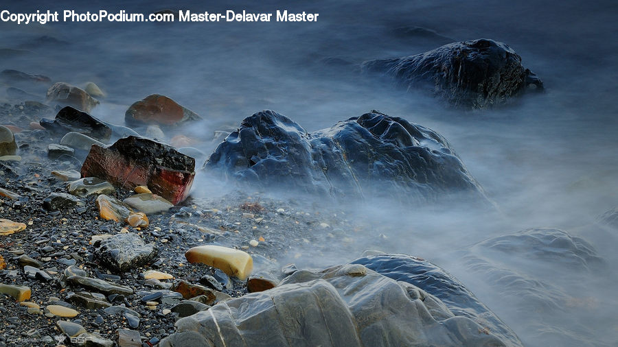 Outdoors, Sea, Sea Waves, Water, Rock, Pebble, Alps
