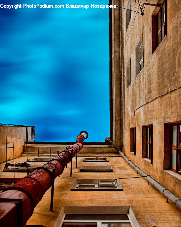 Building, Apartment Building, High Rise, Cannon, Weaponry, Hardwood, Wood