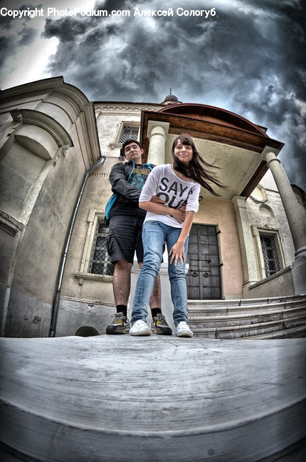 People, Person, Human, Fisheye, Column, Pillar, Lady