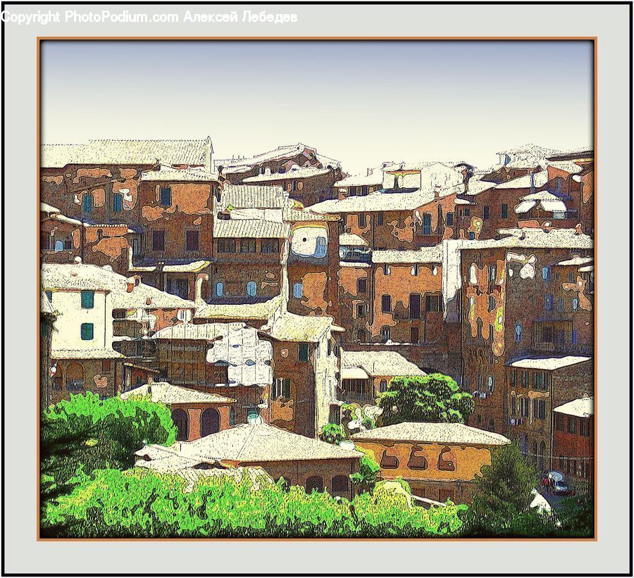 Brick, Building, Cottage, Housing, Collage, Poster, Villa