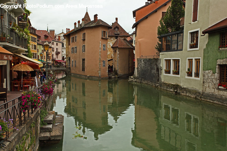 Plant, Potted Plant, Canal, Outdoors, River, Water, Building