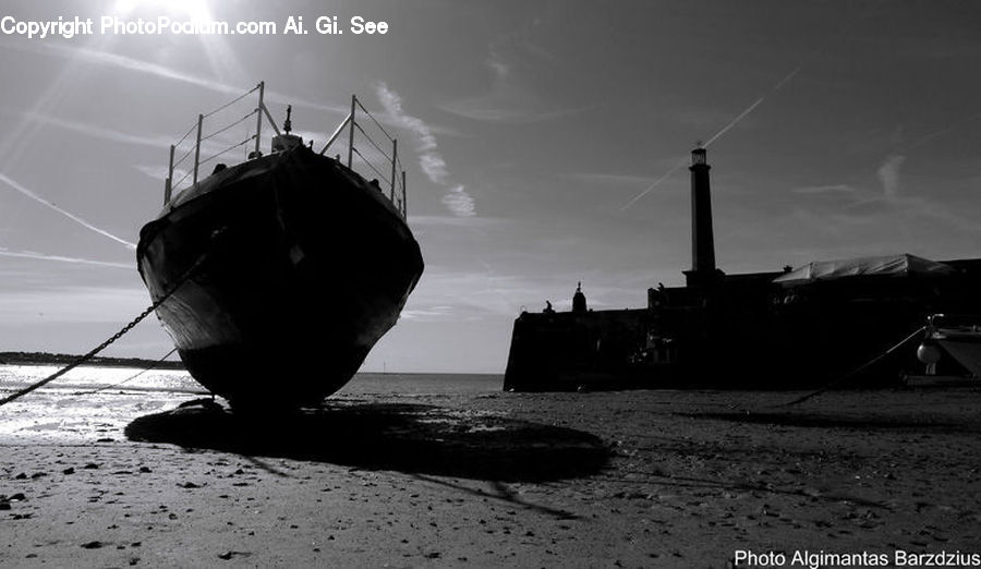 Boat, Yacht, Dock, Port, Waterfront, Hole, Silhouette