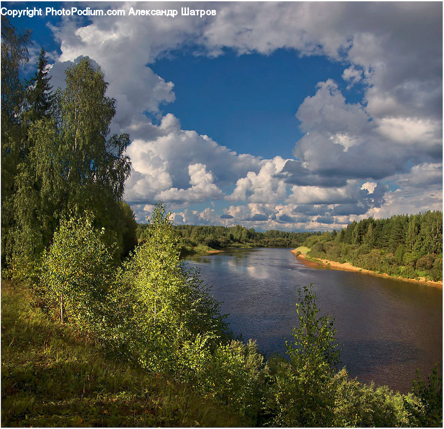 Cloud, Cumulus, Sky, Lake, Outdoors, Water, Azure Sky
