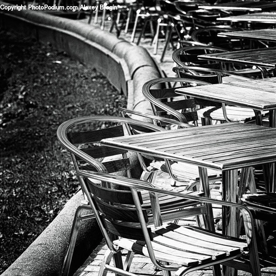 Chair, Furniture, City, Downtown, Metropolis, Intersection, Road