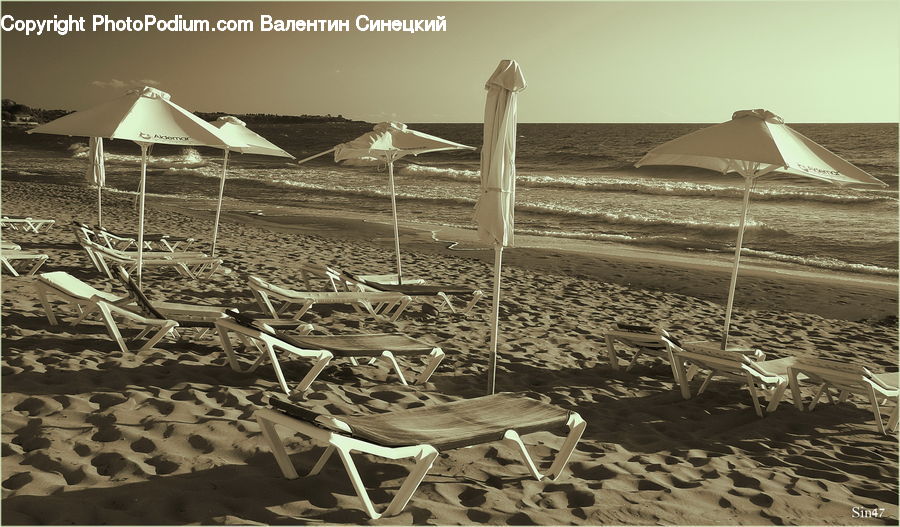 Umbrella, Rubble, Canopy, Beach, Coast, Outdoors, Sea