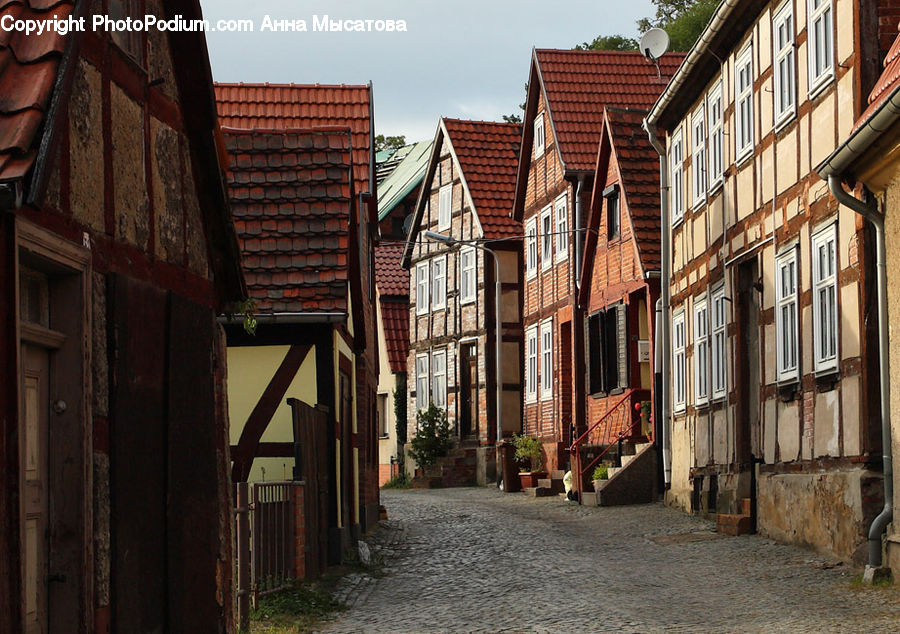 Alley, Alleyway, Road, Street, Town, Brick, Building
