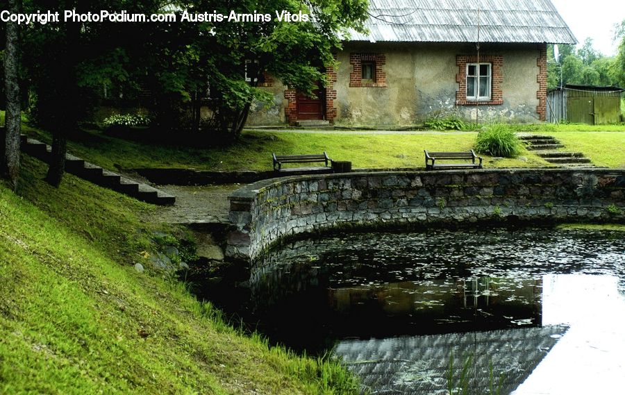Building, Cottage, Housing, Canal, Outdoors, River, Water