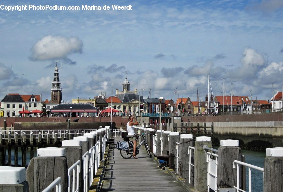 Bicycle, Bike, Vehicle, Railing, Boardwalk, Deck, Path