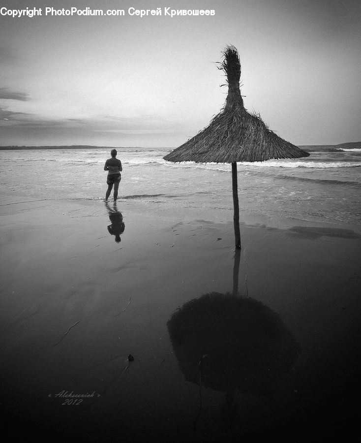 Beach, Coast, Outdoors, Sea, Water, Silhouette, Sand