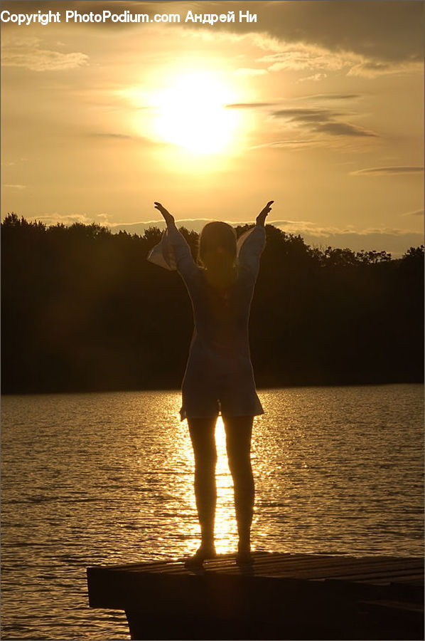Silhouette, Leisure Activities, Dusk, Outdoors, Sky, Sunlight, Sunrise