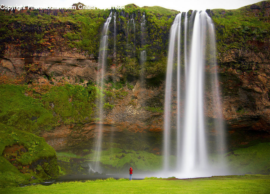 Outdoors, River, Water, Waterfall, Moss, Plant, Fountain