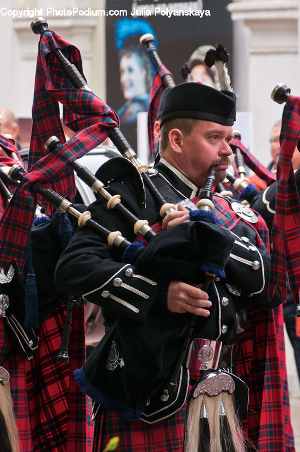 Bagpipe, People, Person, Human, Plaid, Tartan, Bowl