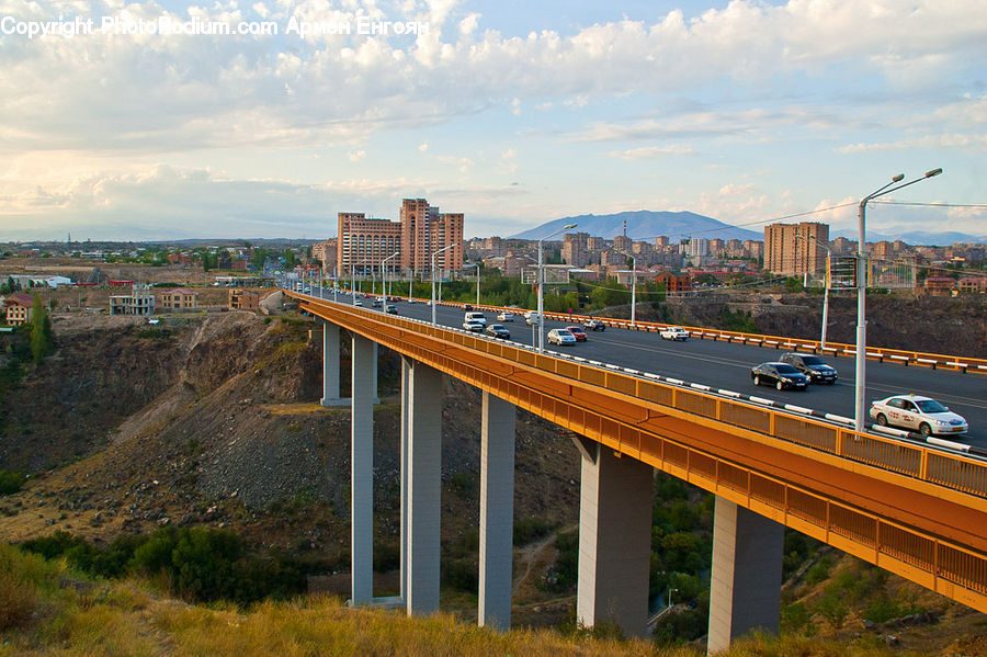 Freeway, Road, Overpass, City, Downtown, Metropolis, Urban