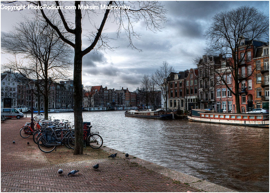 Bicycle, Bike, Vehicle, Canal, Outdoors, River, Water