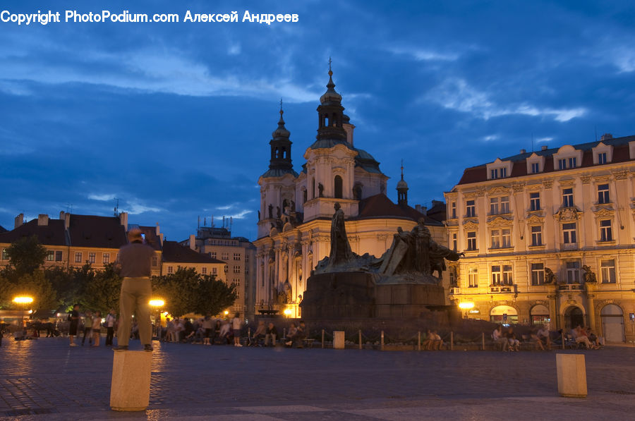 Architecture, Downtown, Plaza, Town Square, Building, Castle, Mansion