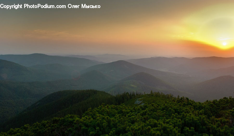 Dawn, Dusk, Sky, Sunrise, Sunset, Mountain, Mountain Range