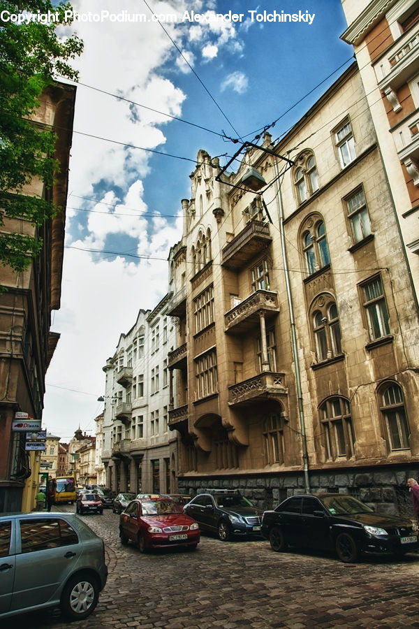 Automobile, Car, Vehicle, Apartment Building, Building, High Rise, Suv