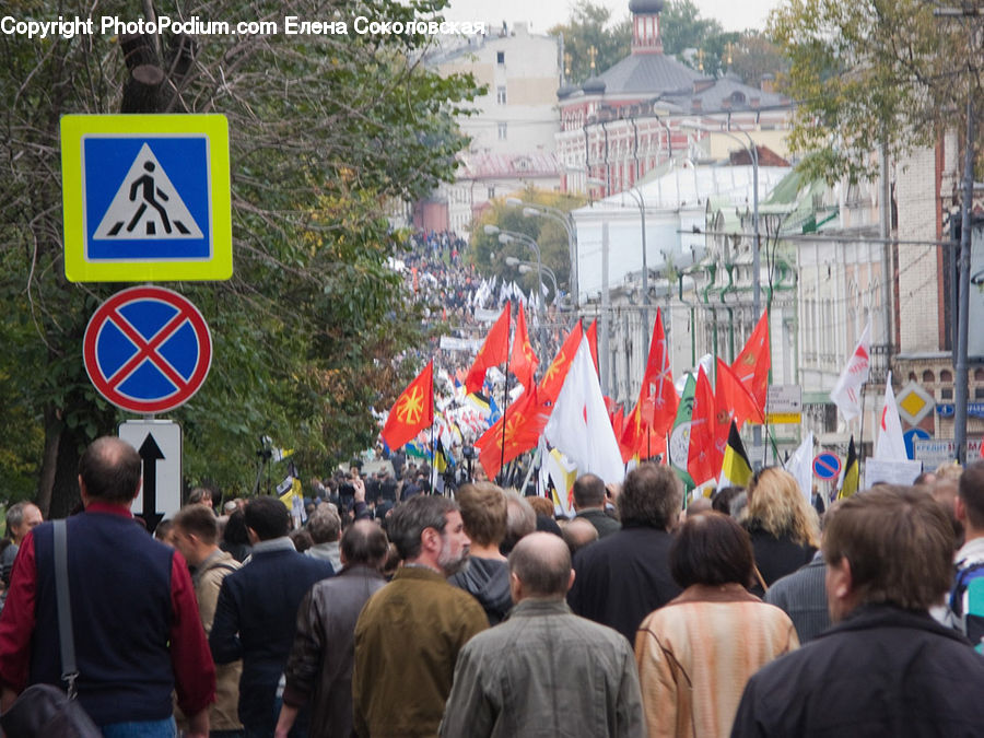 People, Person, Human, Crowd, Parade, Back, Banner