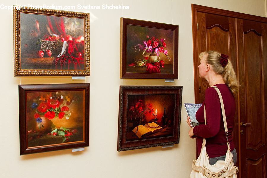 People, Person, Human, Plant, Potted Plant, Art, Painting